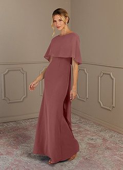 Azazie Dion Mother of the Bride Dresses Desert Rose Sheath Scoop Stretch Crepe Dress image4