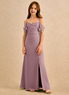 Azazie Pippy Girls Formal Sukienki dla dziewczynek sypiących kwiaty Linia A Dekolt w kształcie serca Szyfon Długość podłogi Sukienka image3