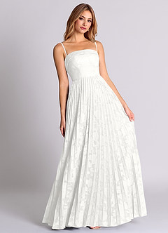 Azazie Mariana Bridesmaid Dresses White A-Line Strapless Floral Burnout Convertible Dress image7