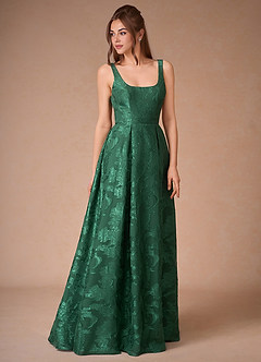 Althea Dark Green Tie-Back Maxi Dress image3