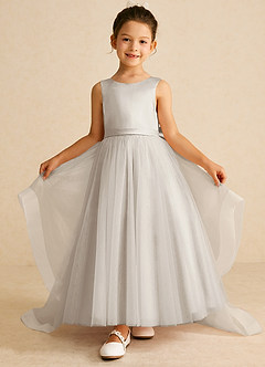 Azazie Pumpkin Flower Girl Dresses Frost A-Line Convertible Tulle Dress image2