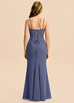 Azazie Sorrel Junior Stormy Mermaid Pleated Chiffon Dress image7