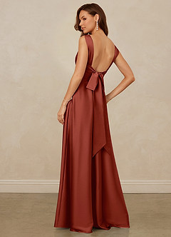 Christian Siriano Bridal for Azazie 1001 Brautjungfernkleider A-Linie Herzausschnitt Stretch-Satin Kleid Terrakotta image2
