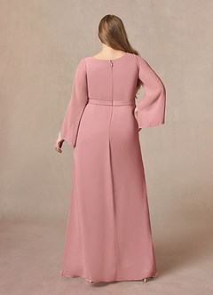 Azazie Belinda Mother of the Bride Dresses Dusty Rose A-Line V-Neck Pleated Chiffon Dress image7