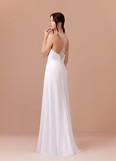 Azazie Selena Wedding Dresses Sheath Sequins Chiffon Floor-Length Dress image2