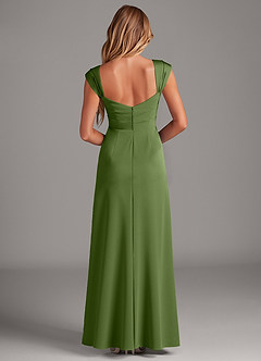 Azazie Laila Bridesmaid Dresses Juniper A-Line Pleated Stretch Satin Dress image2