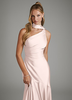 Azazie Amara Brudtärnklänningar Klänning av Sjöjungfru i Stretch Satin One-shoulder Rodnande Rosa image6