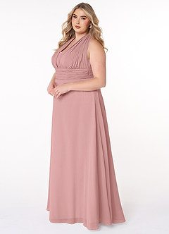 Azazie Fifi Jurken voor bruidsmeisjes Converteerbaar Jurk van Chiffon met A-Lijn Strapless Stoffige Roos image15