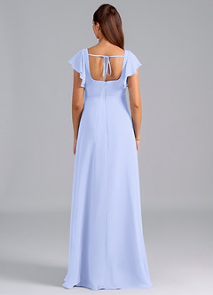 Azazie Bondi Zwangerschaps Bruidsmeisjekleding A-Lijn Ruches Chiffon Vloerlengte Jurk image2