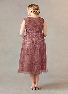 Azazie Flynn Mother of the Bride Dresses Desert Rose A-Line Boatneck Lace Tulle Dress image7