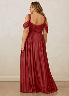 Christian Siriano Bridal for Azazie 1013 Bridesmaid Dresses Rust A-Line Off the Shoulder Chiffon Dress image12