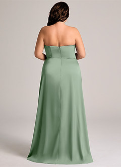 Azazie Wren Bridesmaid Dresses Matcha A-Line Strapless Stretch Satin Convertible Dress image7