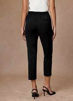 front Charlotte Black Refined Weave Dress Pants
