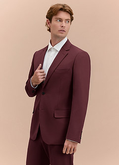 front James Cabernet Structured Stretch Suit Jacket