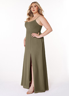 Azazie Moira Bridesmaid Dresses Willow Green A-Line Scoop Chiffon Dress image9