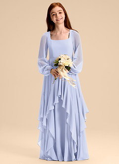 Azazie Clara Junior Abito A-Line in Chiffon Blusa Lavanda image6