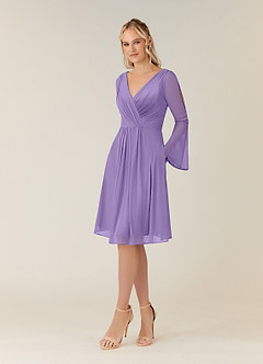 Azazie Teraso Mother of the Bride Dresses Tahiti A-Line Pleated Mesh Dress image3