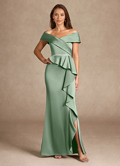 Azazie Dareia vestidos de madre de la novia Vestido de Matcha de Satén Elástico de Sirena con Vestidos sin tirantes image3