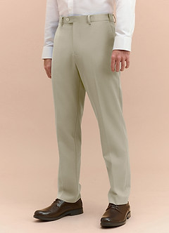 front James Tan Structured Stretch Dress Pants