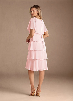 Azazie Rita Mother of the Bride Dresses Blushing Pink A-Line Scoop Beaded Chiffon Dress image2