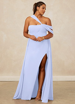Christian Siriano Bridal for Azazie 1014 Bridesmaid Dresses Lavender A-Line Off the Shoulder Chiffon Dress image13