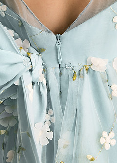 Azazie Elowen Robe Demoiselle D'honneur Fillette Robe Trapèze en Dentelle Encolure en Forme de Cœur Brume image7