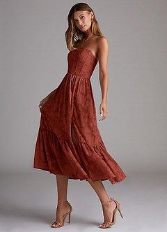 Delphina Terracotta Midi Dress image5