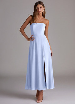 Azazie Wren Vestidos de madrinha de casamento Vestido Gelo de Chiffon de Linha A com Sem alças image5