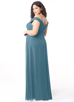 Azazie Audrianna Bridesmaid Dresses Bermuda A-Line Off-The-Shoulder Gathered Chiffon Convertible Dress image10