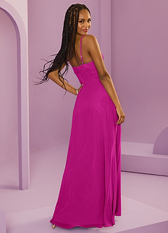 Barbie ♥ Azazie Bridesmaid Dresses Fuchsia A-Line with Pockets Chiffon Dress image11