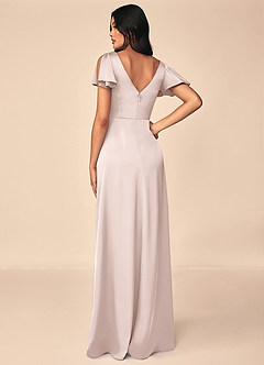 Azazie Soren Bridesmaid Dresses Blushing Pink A-Line Pleated Stretch Satin Dress image2
