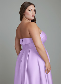 Azazie Lucienne Bridesmaid Dresses Lilac A-Line Strapless Stretch Satin Convertible Dress image10