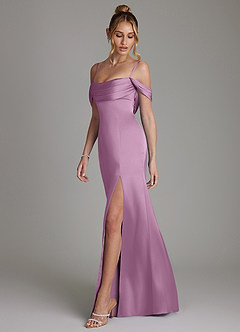 Azazie Nira Bridesmaid Dresses Wisteria Mermaid Corset Stretch Satin Dress image7