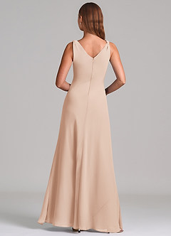 Azazie Nerine Brudtärnklänningar Klä av A-Linje i Chiffong Plisserad Engelsk Ros image5