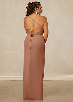 Christian Siriano Bridal for Azazie 1003 Brautjungfernkleider Etui One-Shoulder Chiffon Kleid Bronzer image15