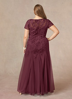 Azazie Laurie Mother of the Bride Dresses Cabernet Mermaid Scoop Sequins Tulle Dress image10