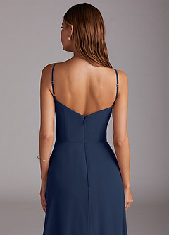 Azazie Marley Bridesmaid Dresses Dark Navy A-Line Off the Shoulder Chiffon Convertible Dress image10