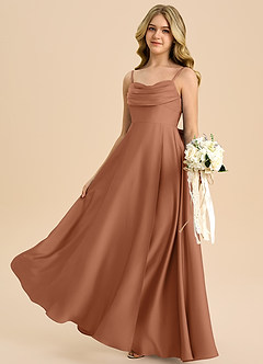 Azazie Bear Junior Bronzer A-Line Sweetheart Neckline Stretch Satin Dress image5