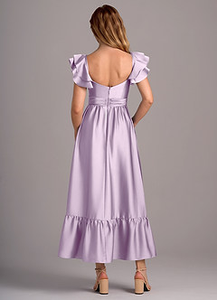 Azazie Anaya Bridesmaid Dresses Frosted Lilac A-Line Sweetheart Neckline Stretch Satin Convertible Dress image2