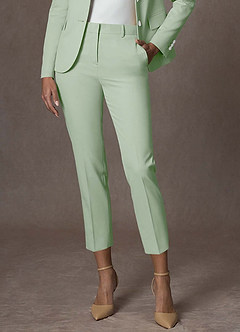 Whitney Dusty Sage Structured Stretch Cropped Dress Pants
