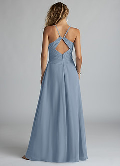 Azazie Haleigh Final Sale Burgundy A-Line Pleated Chiffon Dress image2