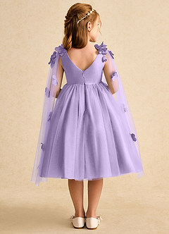 Azazie Staria Flower Girl Dresses Lilac Ball-Gown Ruched Tulle Dress image2