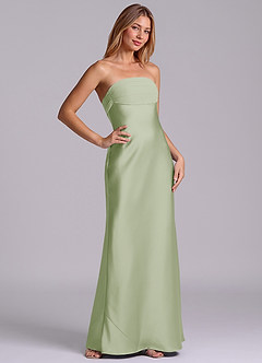 Azazie Ailanie Brudtärnklänningar Klä av Tubklänning i Stretch Satin Axelbandslös Dusty Sage image5