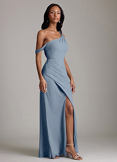 Azazie Madelyn Bridesmaid Dresses Twilight Mermaid One Shoulder Chiffon Convertible Dress image5