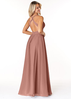 Azazie Ashia Final Sale Cedar Rose A-Line Pleated Chiffon Dress image2