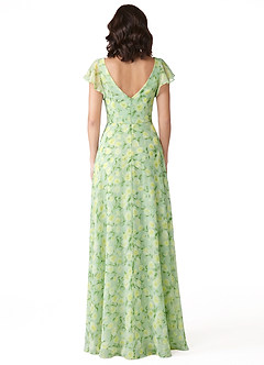 Azazie Omari Vestidos de madrinha de casamento Vestido Sálvia Floral Sonhadora de Chiffon de Linha A image2