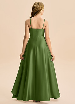 Azazie Eirlys Junior Vestido de Enebro de Satén Elástico de Corte en A con Plisado image2