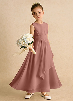Azazie Edelweiss Flower Girl Dresses Cedar Rose A-Line Pleated Chiffon Dress image3