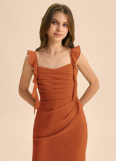 Azazie Jessamine Junior Cinnamon Mermaid Sweetheart Neckline Chiffon Dress image7