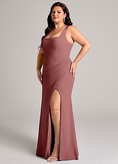 Azazie Mero Bridesmaid Dresses Amethyst Sheath Pleated Chiffon Dress image12